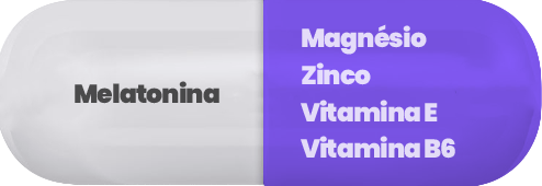 Pilula demonstrando a composição do produto | melatonina | 2 cápsulas